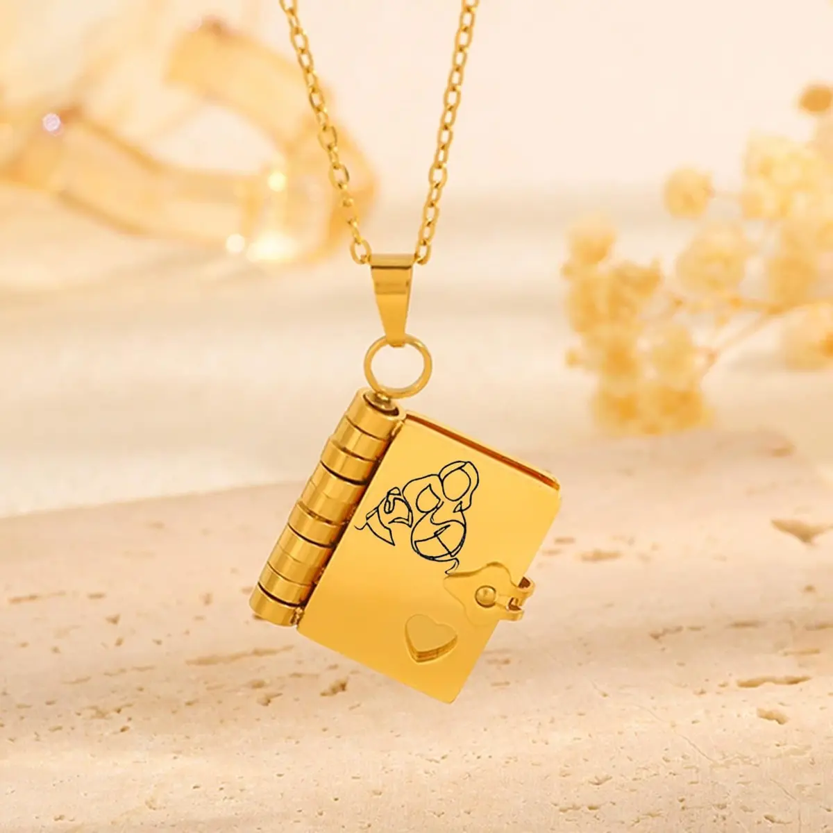 Roe Dolph Book Necklace Gift Moon Star Pendant Necklace for Women | Grandma Keepsake - view 5