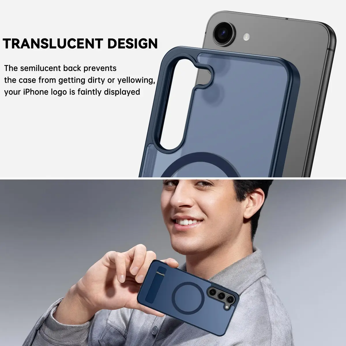 Telaso Magnetic Case for Samsung Galaxy S23 6.1 inches | Blue, Compatible with MagSafe & Kickstand - view 5