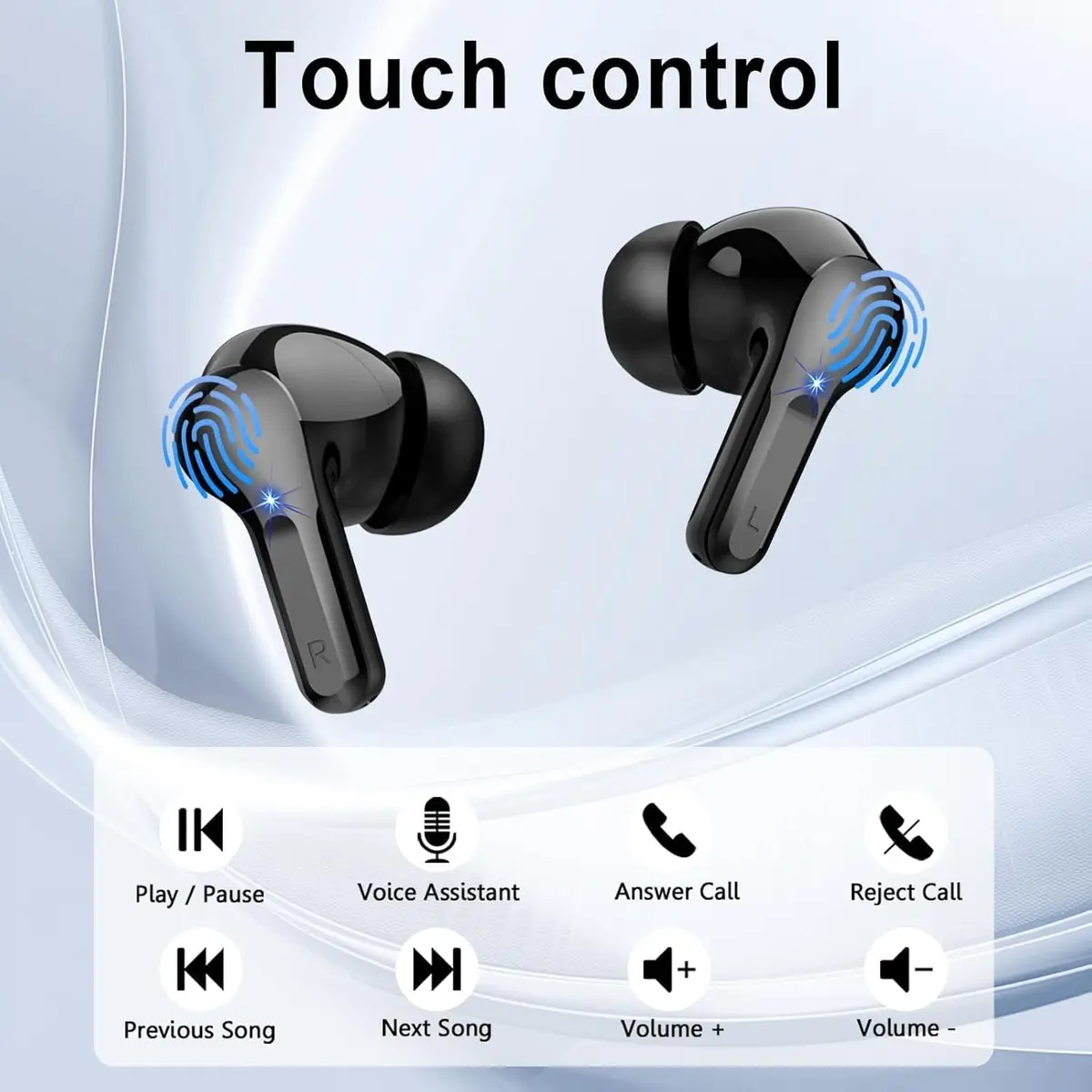AOSRAU I63 Wireless Earbuds Bluetooth 5.4 HiFi Stereo 14.2mm Drivers 48H Playtime | Noise Cancelling - view 6