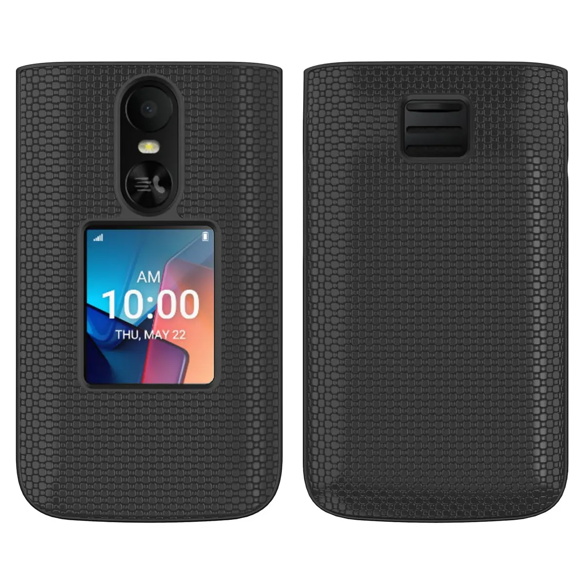 Aulzaju Black 5G Cellular Phone Case for TCL Flip 4 | Full Body Protection with Screen Protector - view 3