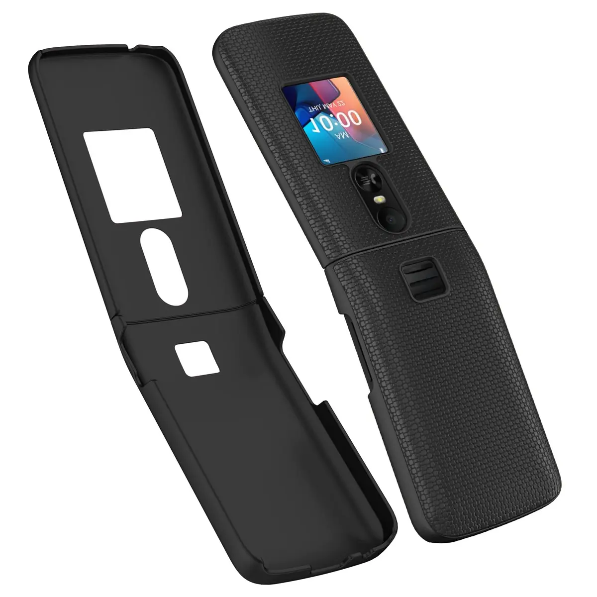 Aulzaju Black 5G Cellular Phone Case for TCL Flip 4 | Full Body Protection with Screen Protector - view 4