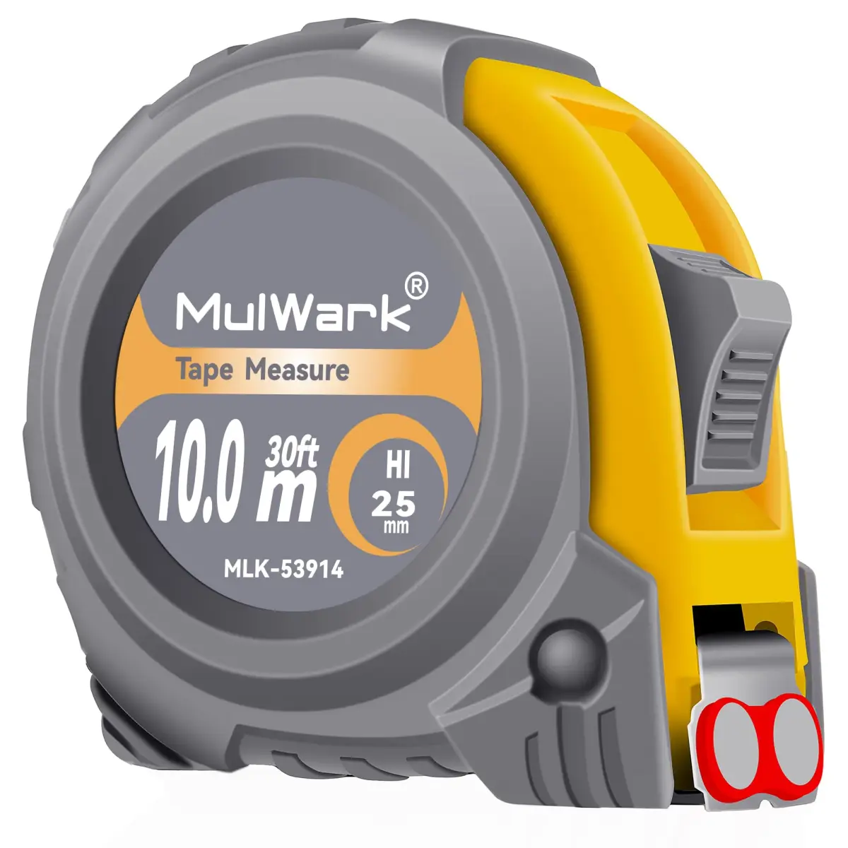 MulWark 30ft (9.14m) Retractable Metal Tape Measure | Professional Grade with Magnetic Hook & Dual Markings - main product image