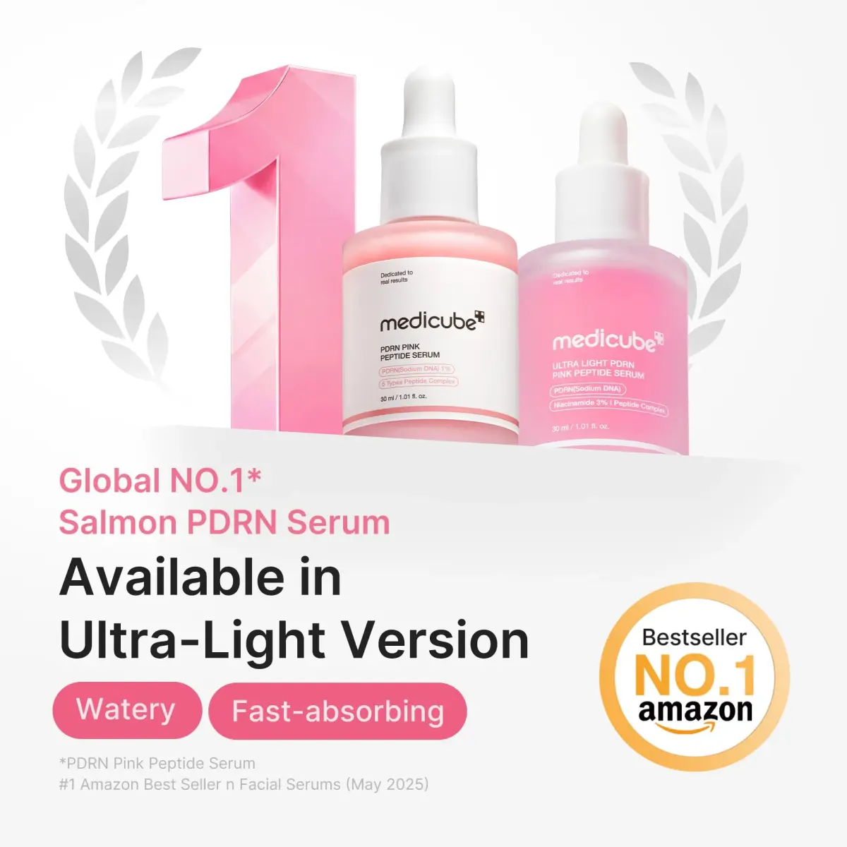 medicube PDRN Pink Peptide Serum with Salmon DNA 30ml (1.01 fl. Oz) | Hydrating & Glow-Enhancing - view 2