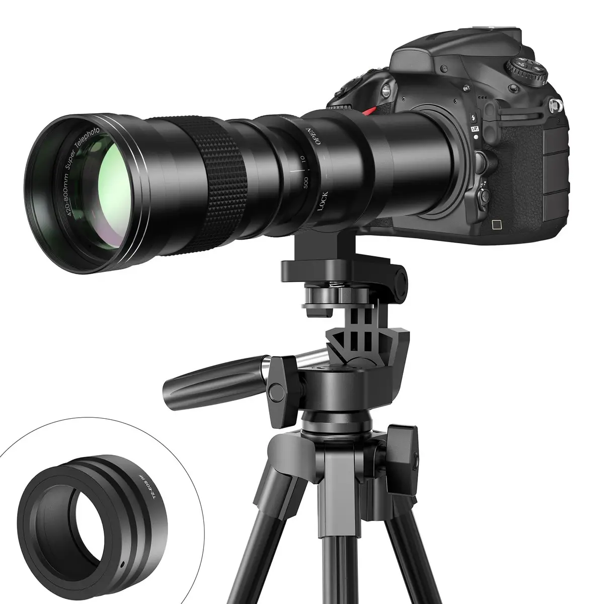 lightdow RF 420-800mm F8.3 Telephoto Zoom Lens (MF) for Canon RF Mount | Manual Focus Mirrorless Camera Lens - main product image