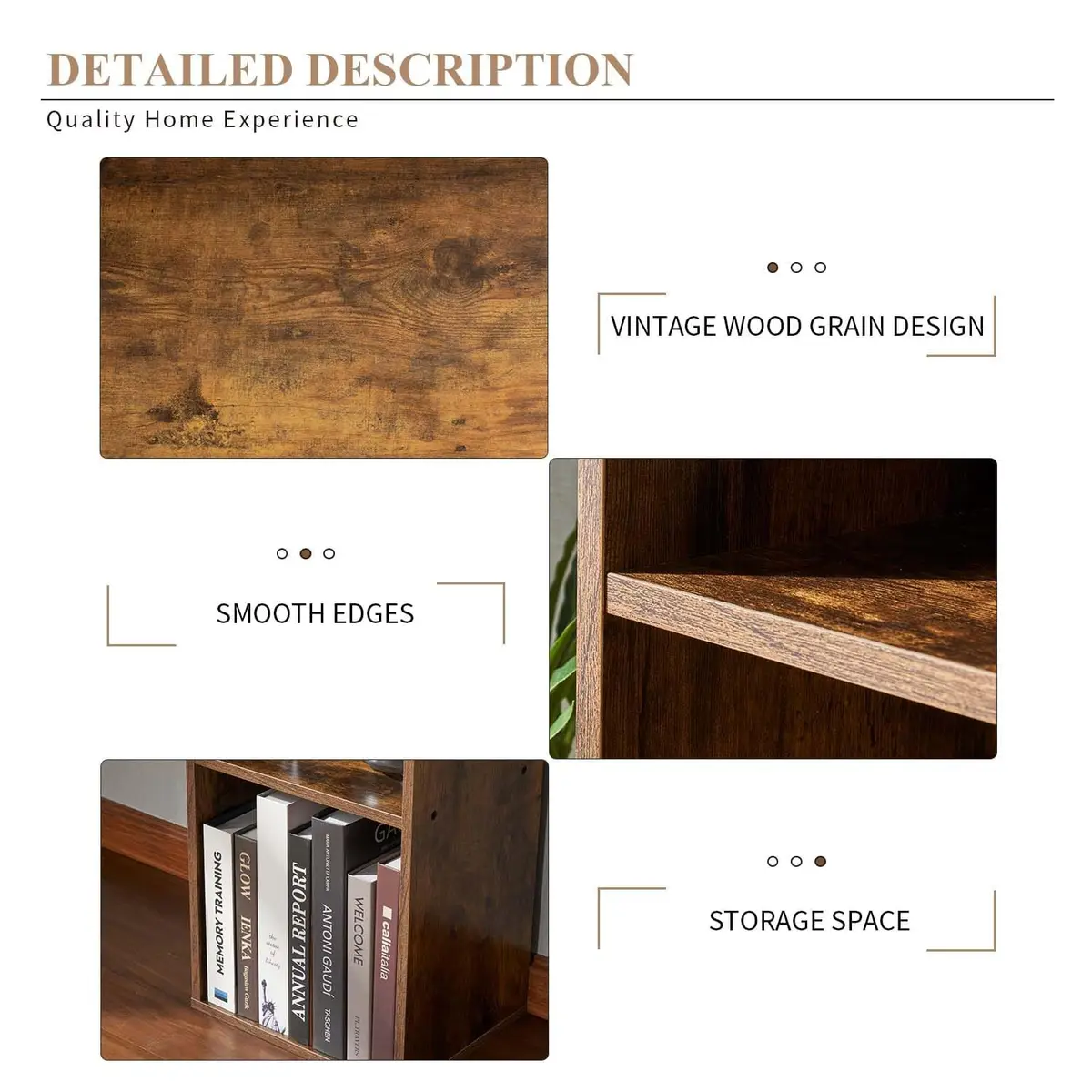 YISUFO Narrow Bookshelf & Bookcase Set of 2 | 6-Tier Floor Standing Open Book Shelf, 71.5" Tall, Brown - view 3