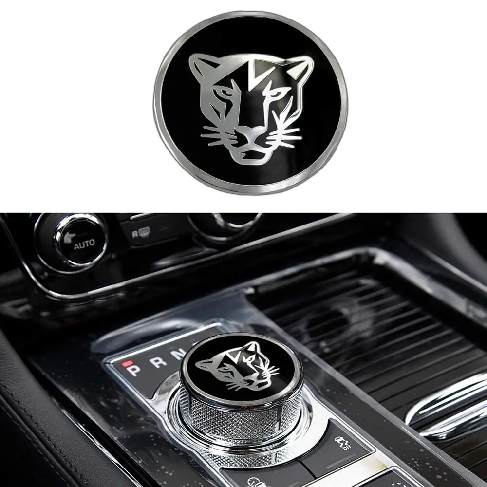 MAXDOOL Gear Shift Knob Cover for Jaguar XF XE XJ XJL F-Pace Style A Black | Interior Trim Accessory - main product image