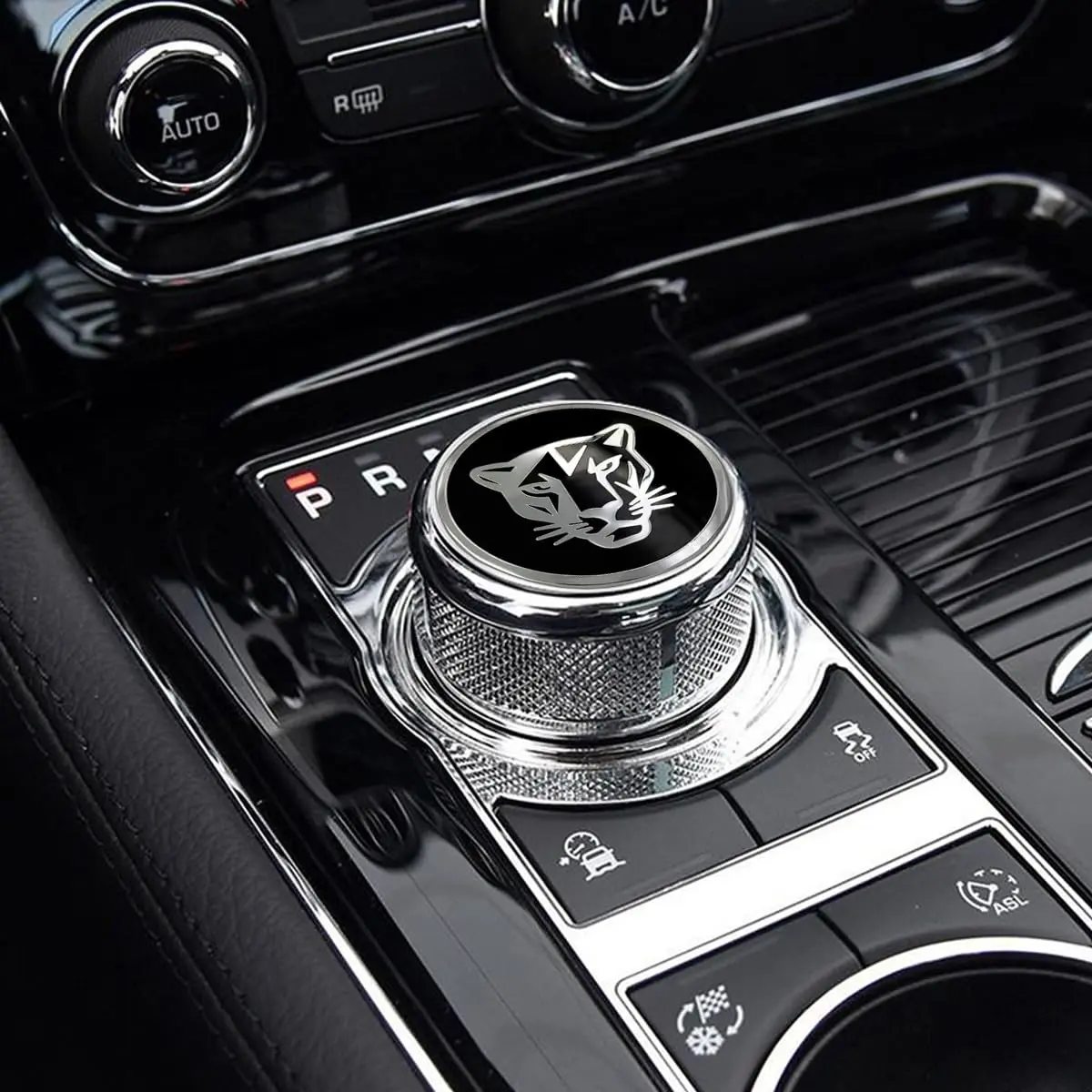MAXDOOL Gear Shift Knob Cover for Jaguar XF XE XJ XJL F-Pace Style A Black | Interior Trim Accessory - view 5