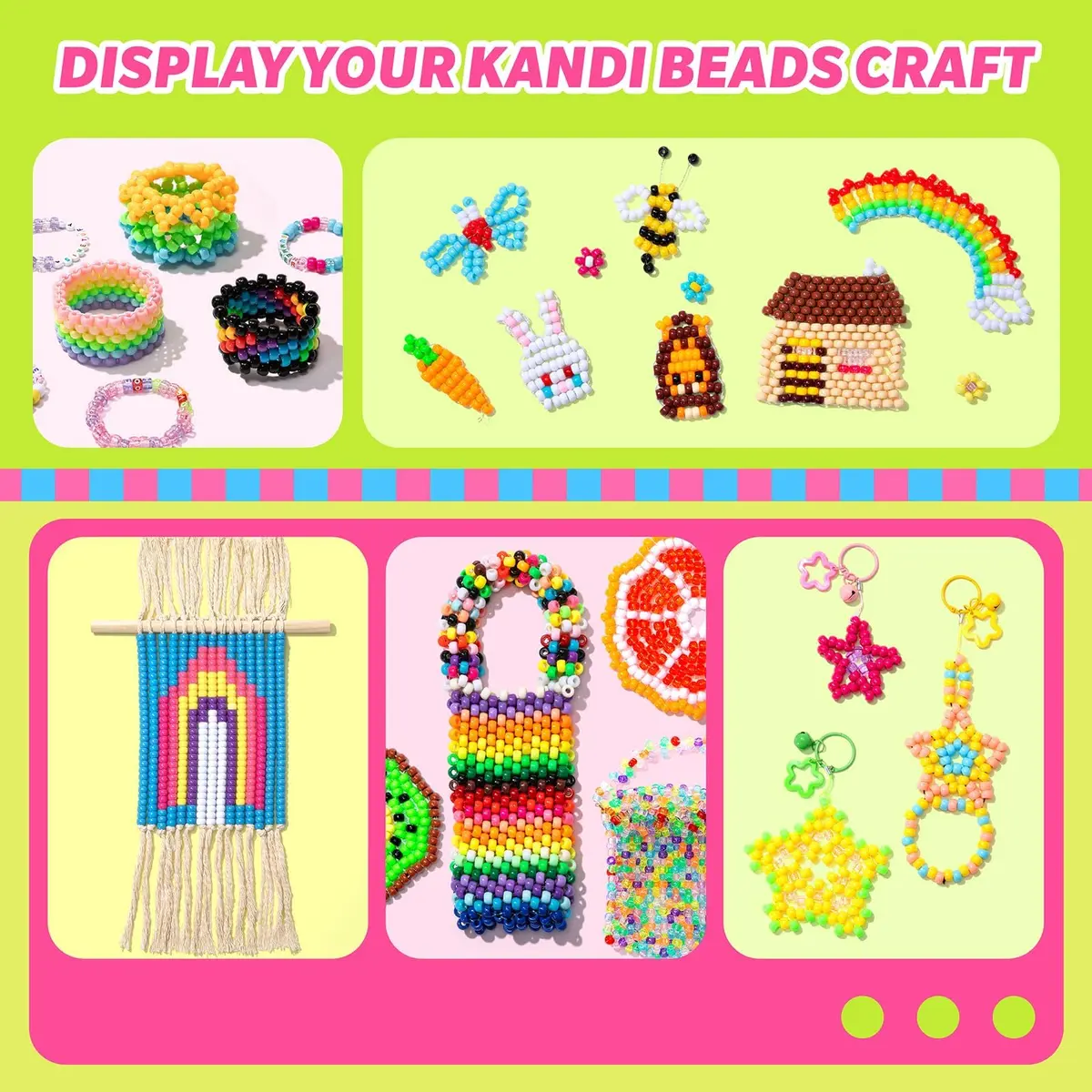 Simetufy 10000Pcs Pony Beads Bulk 6x9mm | 56 Colors, 2.27kg (5.74lb) Barrel Plastic Kandi Beads Kit for Crafts Bracelet Making - view 5