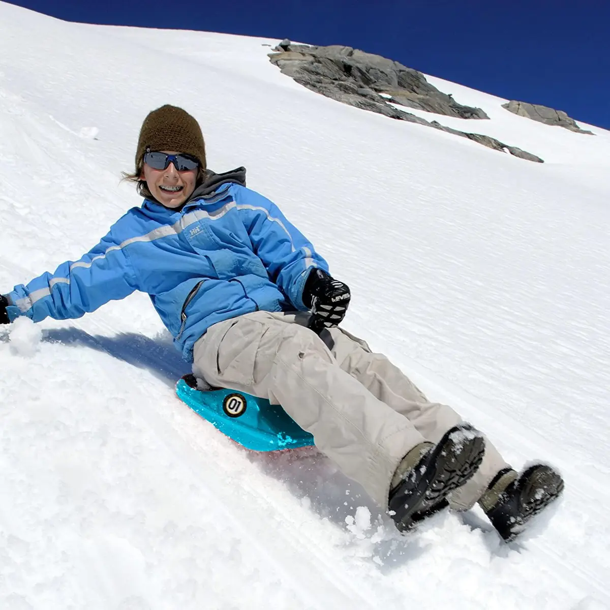 Zipfy Freestyle Mini Luge Snow Sled | Made in USA | Lightweight, Steerable Sit-Down Racer for All Ages - view 7