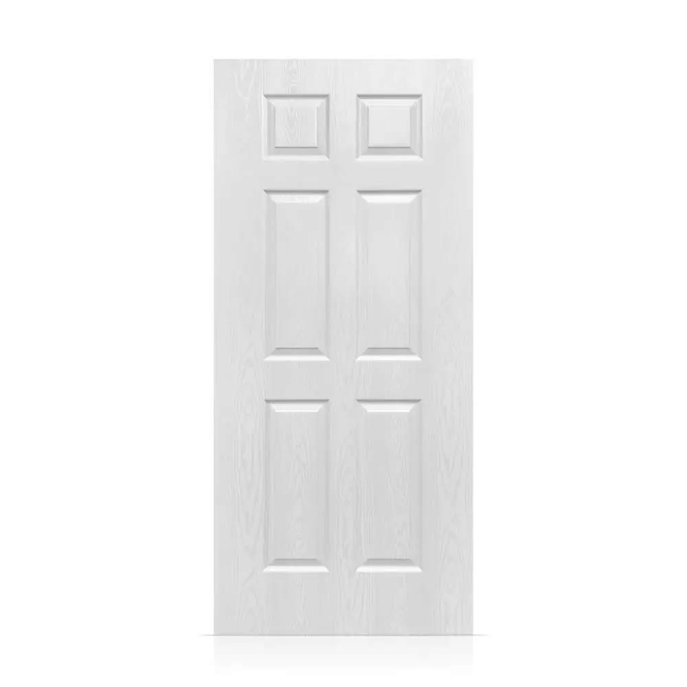 calhome 36 in. x 82 in. 6 Panel Hollow Core White Oak Finished PVC Interior Door Slab | Modern European Style - main product image