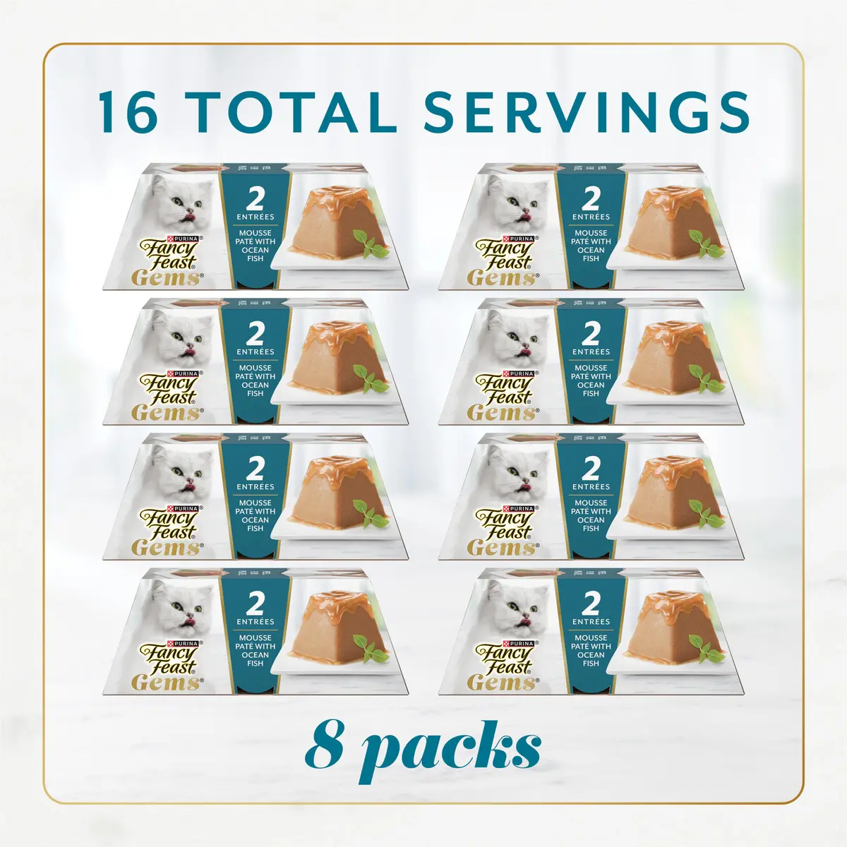 Fancy Feast Purina Gems Pate Mousse with Gravy Wet Cat Food 4 oz | Ocean Fish Flavor, Soft & Silky - view 3