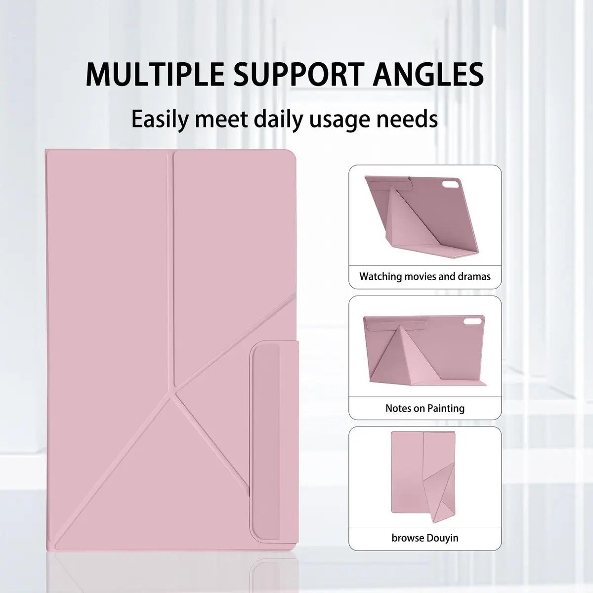 GUODONGMEI Magnetic Case for Samsung Galaxy S11 Ultra 14.6" | Auto Wake/Sleep Pink - view 3