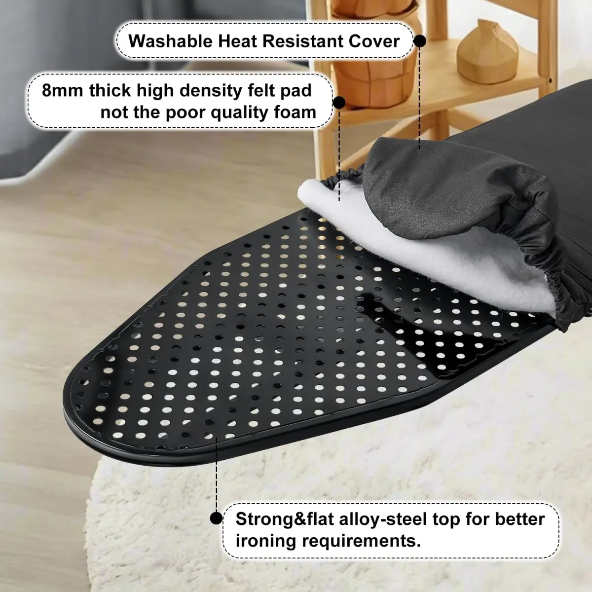 Duwee Wall Mounted Ironing Board 93cm (36") | Space-Saving Foldable Design for Apartments - view 4