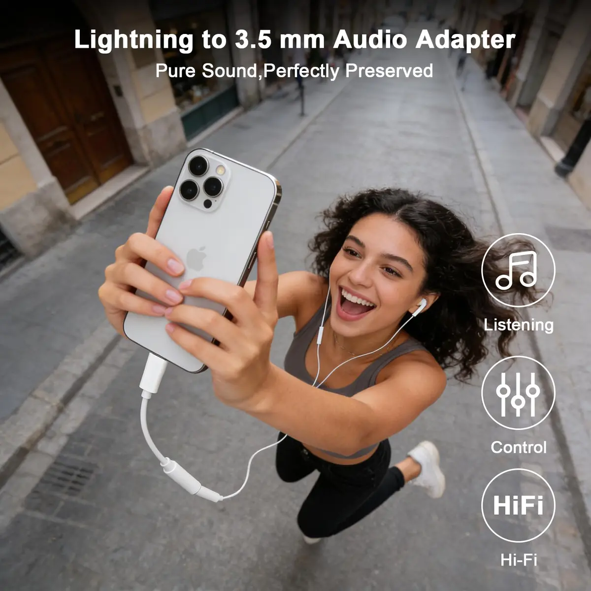 DESOFICON Apple MFi Certified Lightning to 3.5mm Headphone Jack Adapter 5 Pack (2cm) - view 5