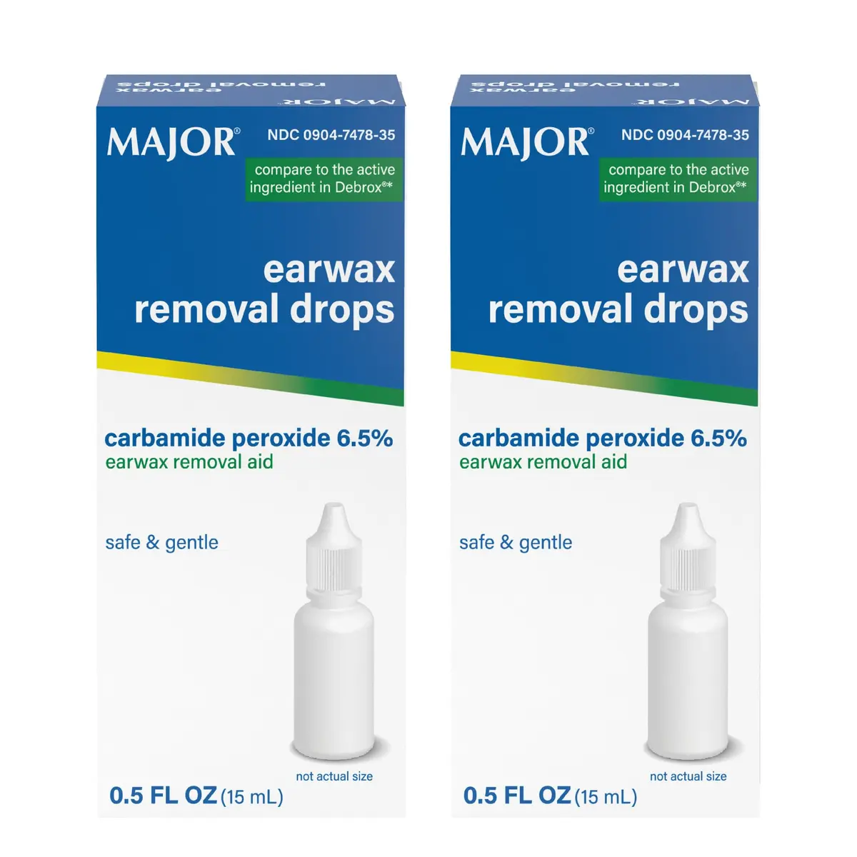 MAJOR Earwax Removal Drops with 6.5% Carbamide Peroxide | Gentle & Safe Ear Cleaning Solution for Adults & Kids 12+ - main product image