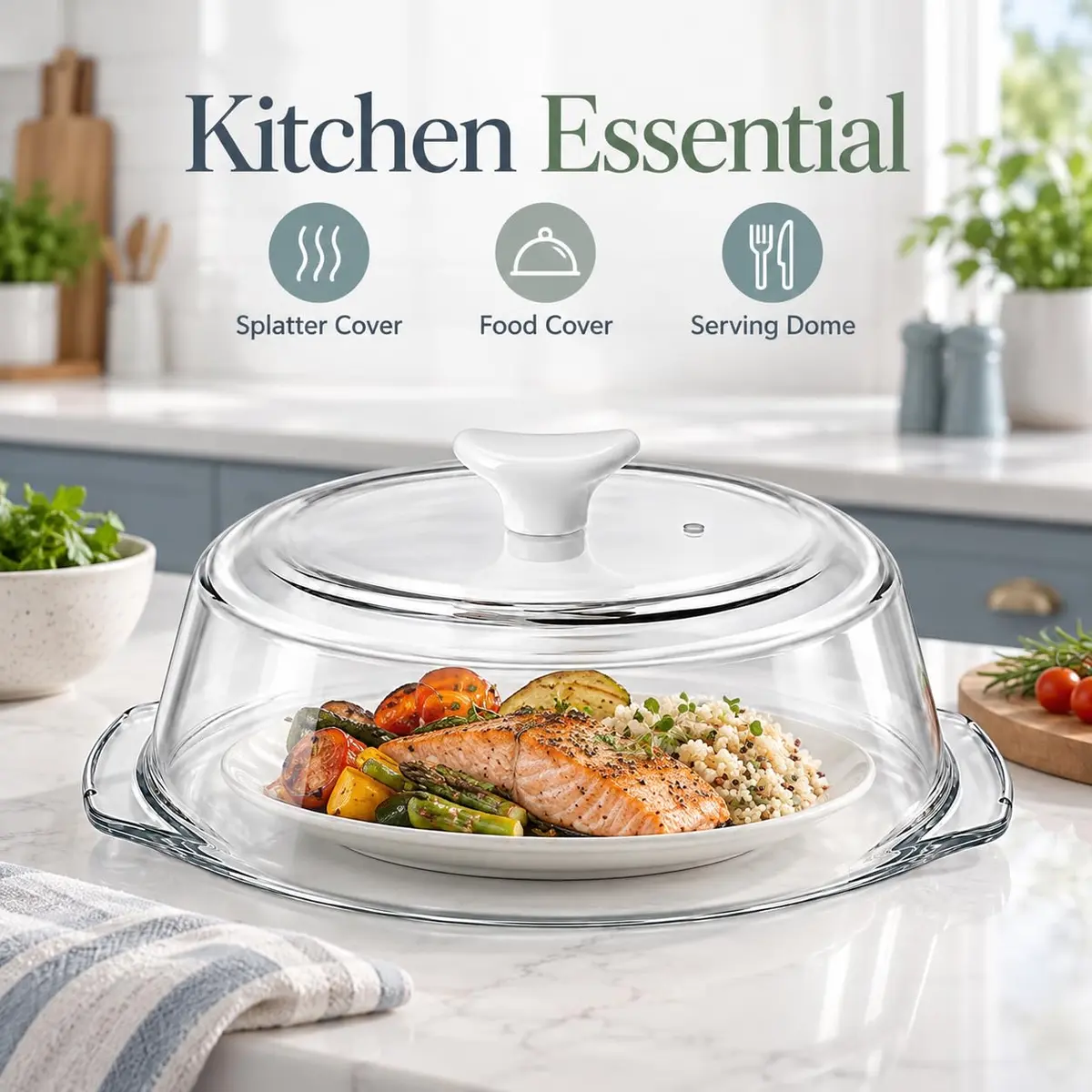 ACEPRUT New Upgrade Glass Microwave Splatter Cover with Ceramic Handle & Screw | Heat-Resistant BPA-Free Kitchen Accessory - view 7