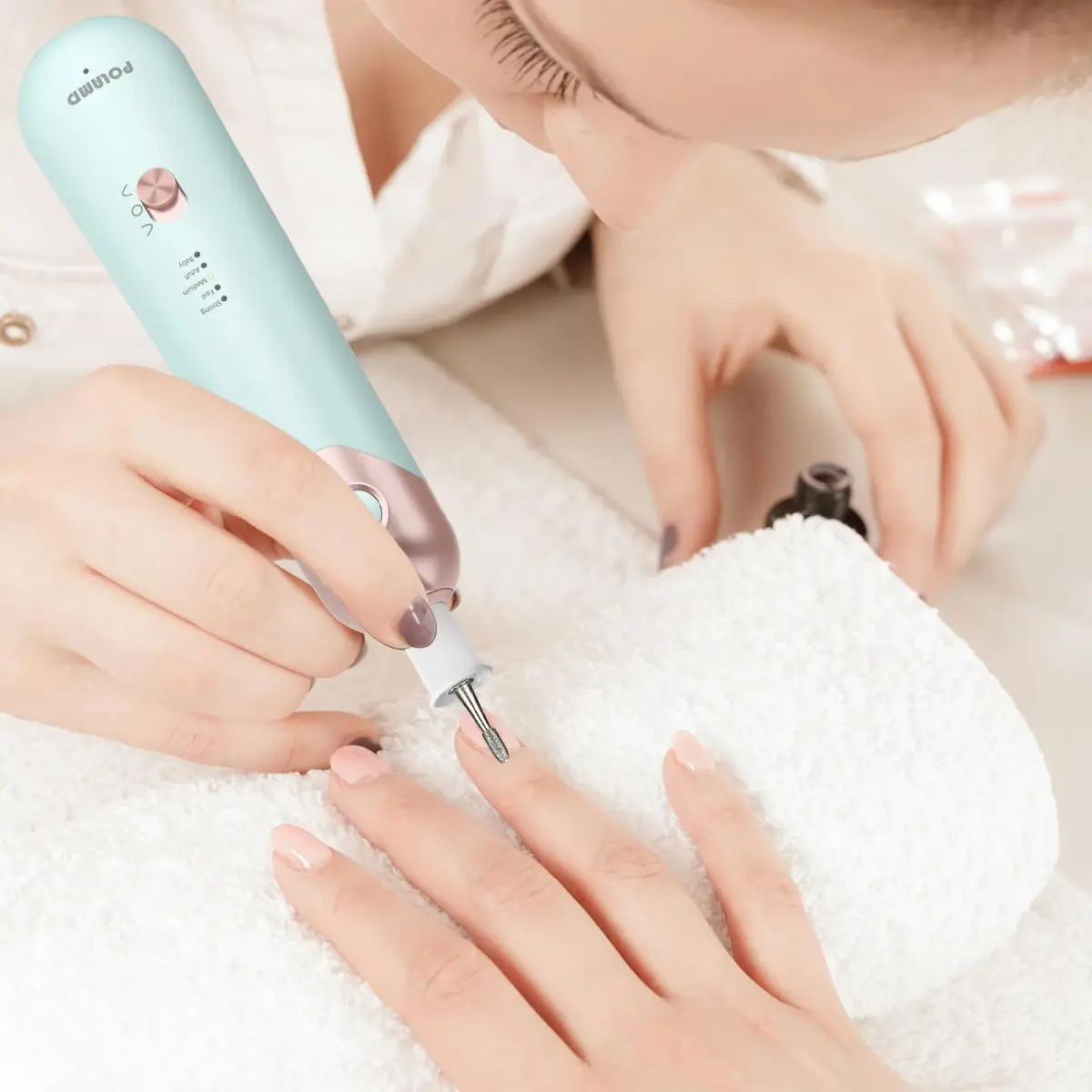 POLAMD Professional Electric Nail Drill Kit Blue | 5-Speed Cordless Manicure Pedicure Tool - view 6