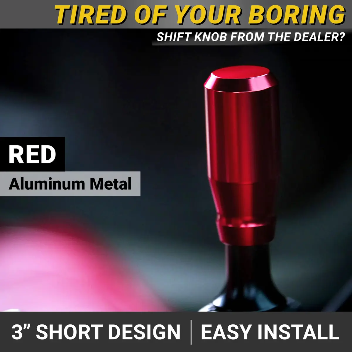 Mega Racer Red Hardware Handle | 4 Metal Adapters, Universal Fit, Durable Aluminum (3 inches) - view 2