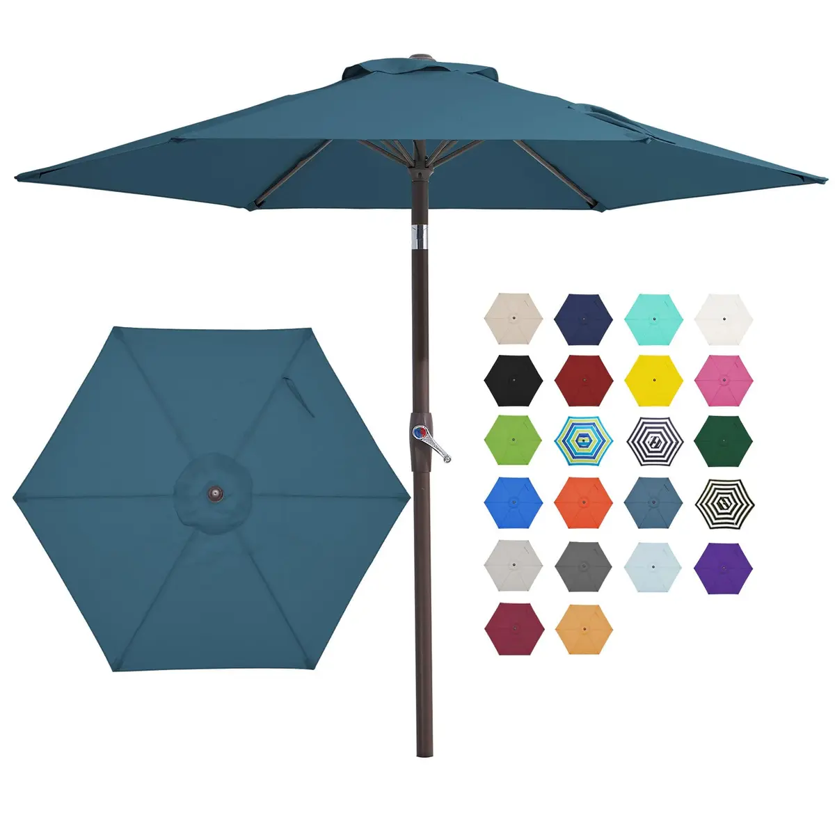 JEAREY 7.5 ft Outdoor Patio Umbrella, Lake Blue | Windproof & UV Resistant - main product image
