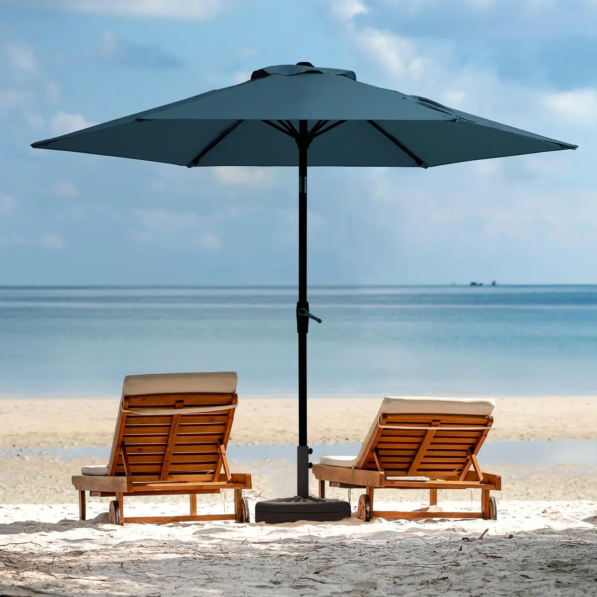 JEAREY 7.5 ft Outdoor Patio Umbrella, Lake Blue | Windproof & UV Resistant - view 8