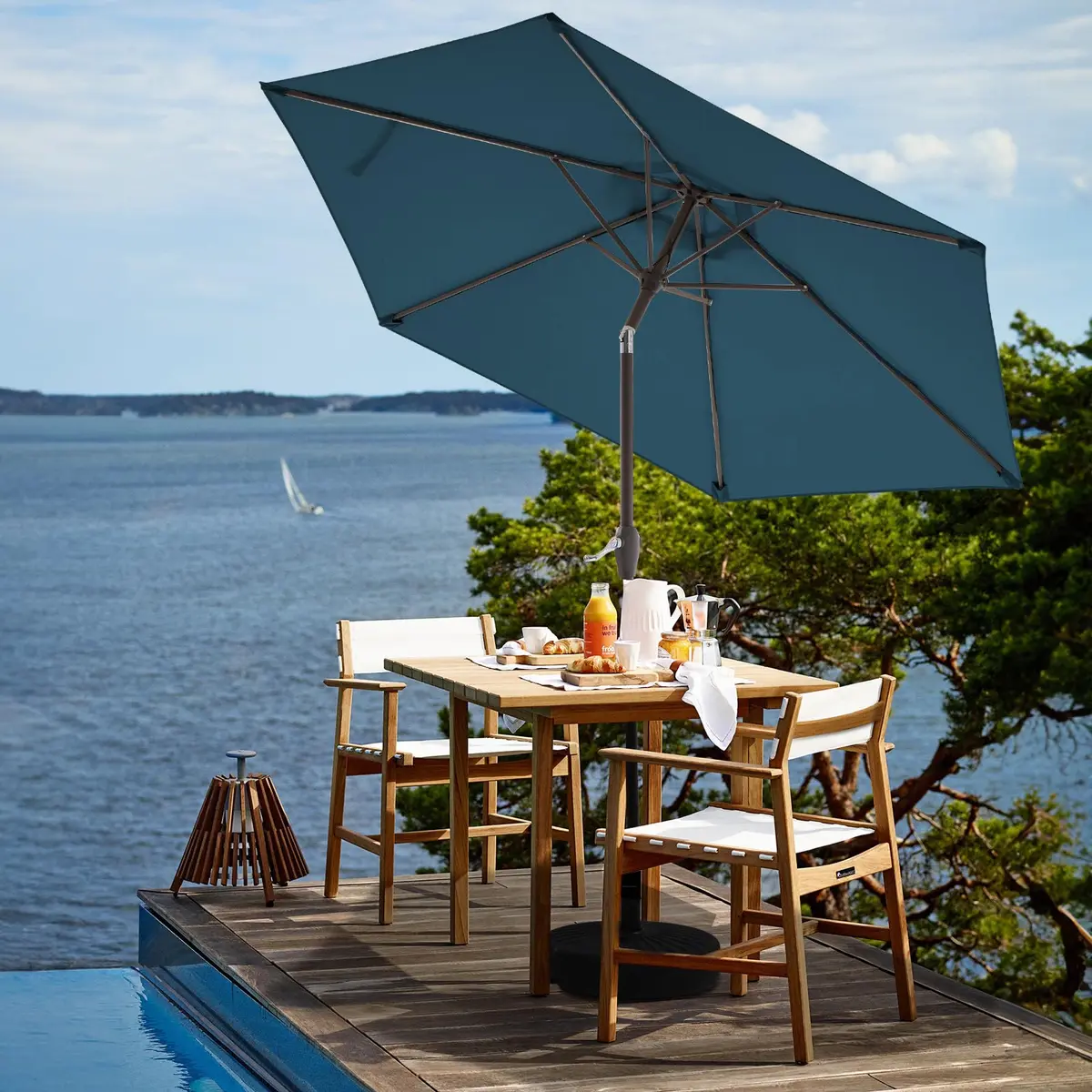 JEAREY 7.5 ft Outdoor Patio Umbrella, Lake Blue | Windproof & UV Resistant - view 4