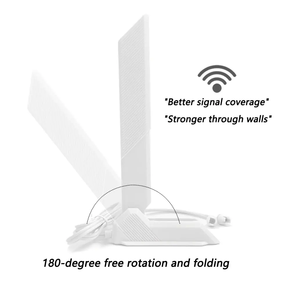 ZAHARA Tri-Band WiFi 7 Antenna with Magnetic Base for ASUS & Gigabyte Motherboards | 9dBi Gain, 32.2" Cables, 40Gbps Data Rate - view 4