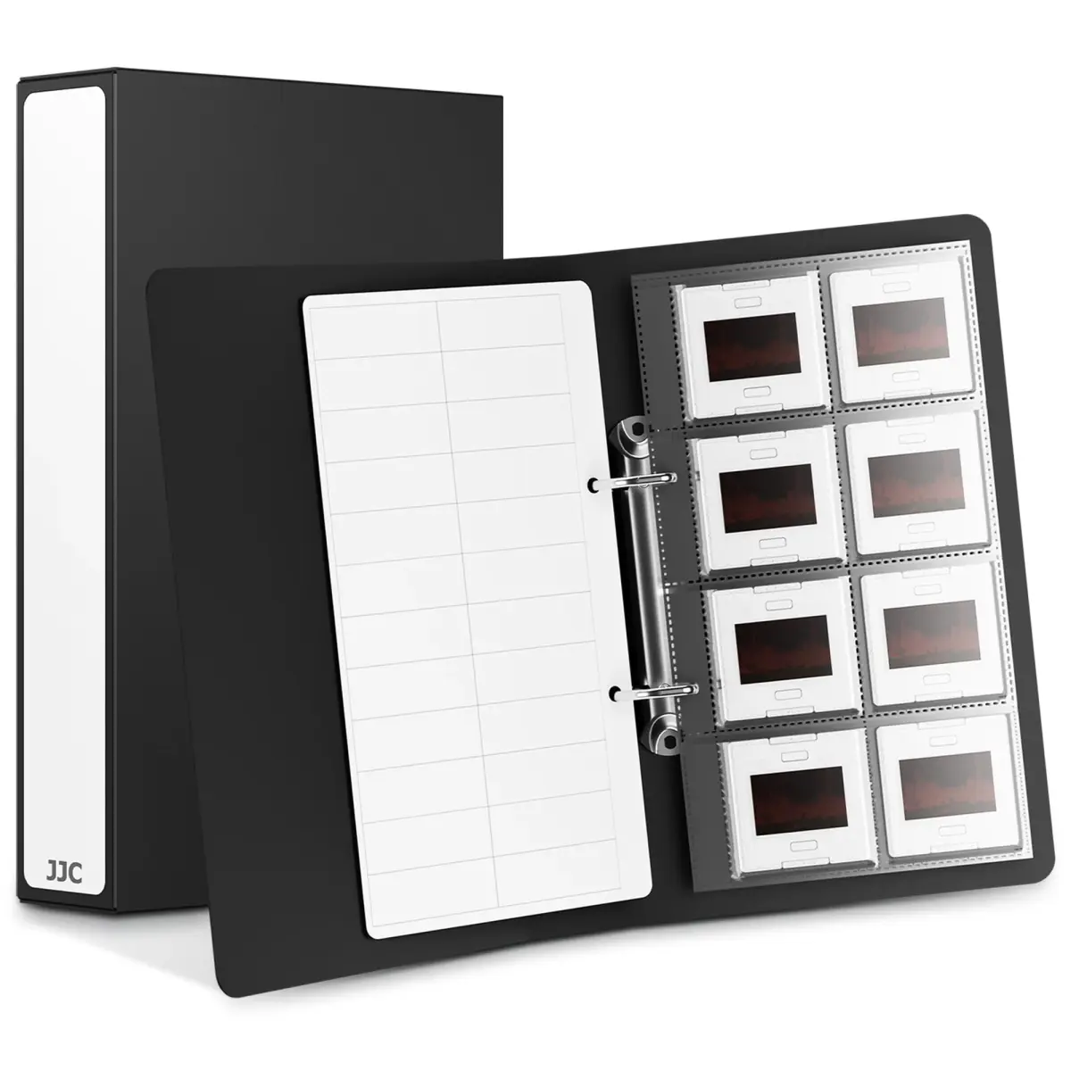 JJC Archival 35mm Slide Film Mounts Storage Album Case Organizer for 96 Slides | Protects from Light and Dust - main product image