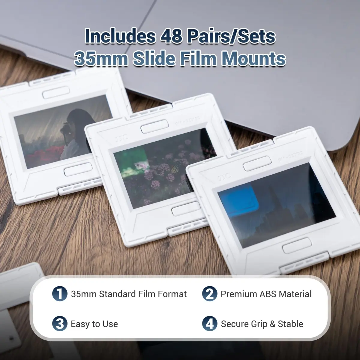 JJC Archival 35mm Slide Film Mounts Storage Album Case Organizer for 96 Slides | Protects from Light and Dust - view 6