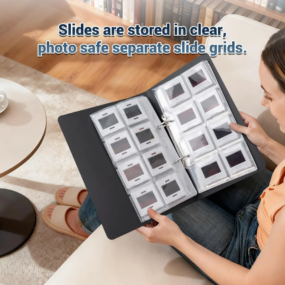 JJC Archival 35mm Slide Film Mounts Storage Album Case Organizer for 96 Slides | Protects from Light and Dust - view 7