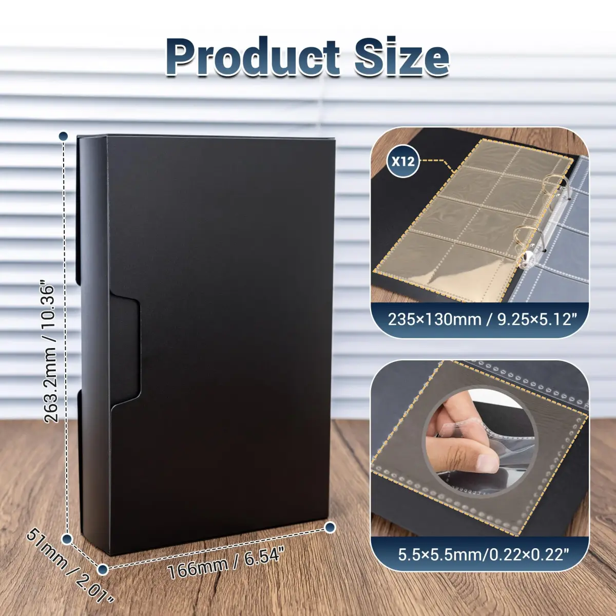 JJC Archival 35mm Slide Film Mounts Storage Album Case Organizer for 96 Slides | Protects from Light and Dust - view 8