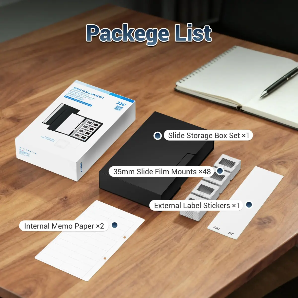 JJC Archival 35mm Slide Film Mounts Storage Album Case Organizer for 96 Slides | Protects from Light and Dust - view 9