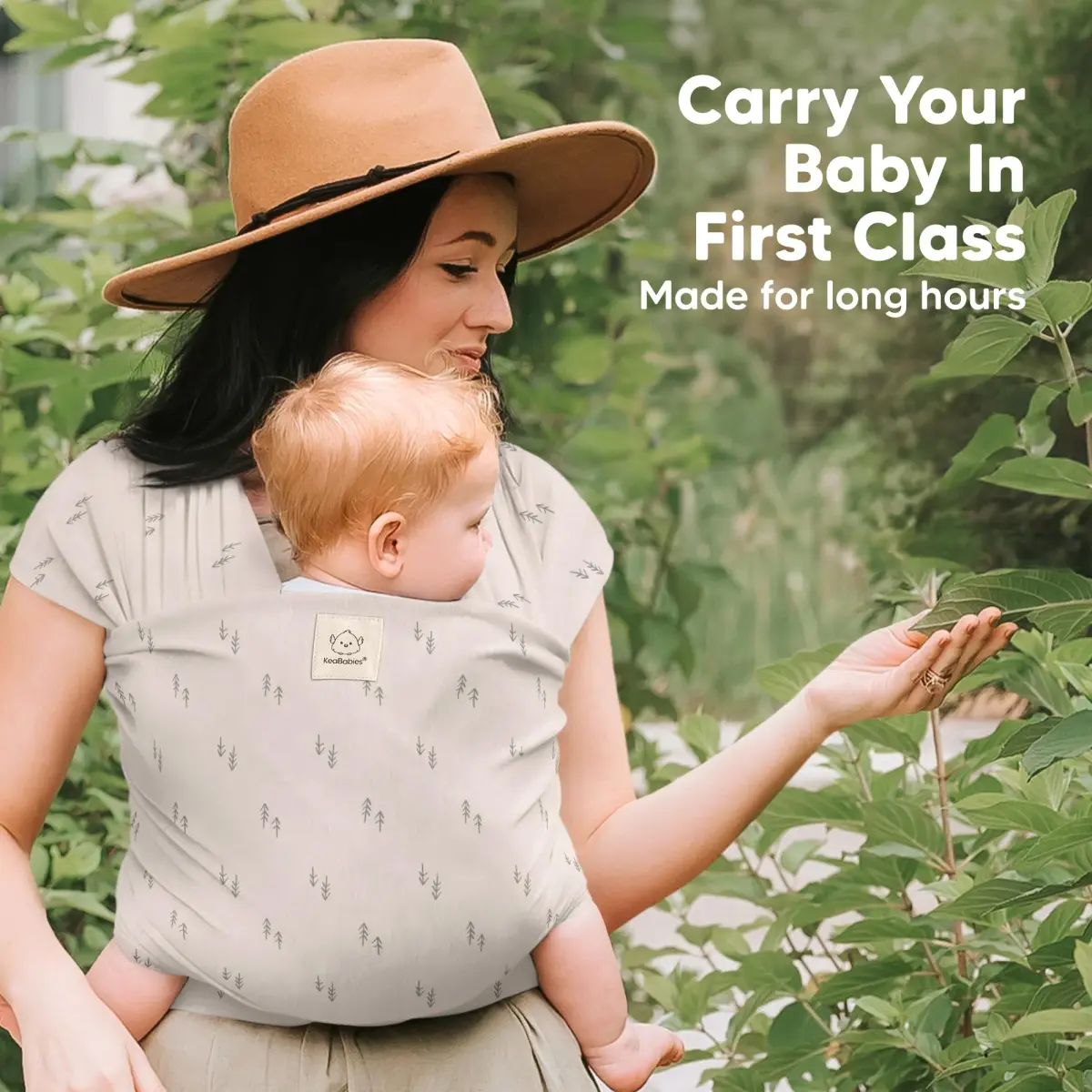 KeaBabies Original Baby Wrap Carrier (Pines) — 0.5 kg (1.1 lb) | Ergonomic, IHDI Certified, Breathable Fabric for Newborns to Toddlers - view 6
