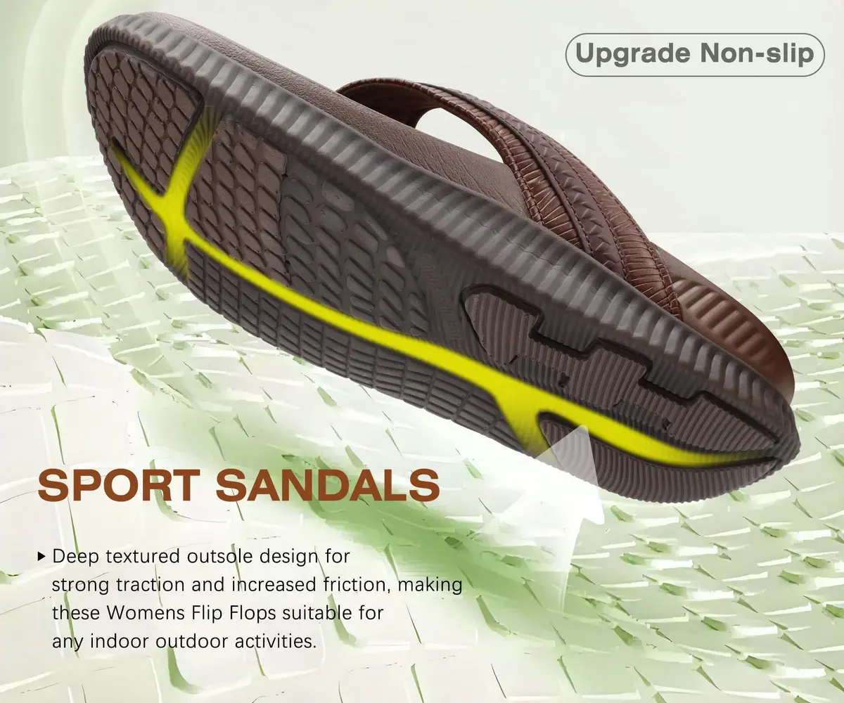 KuaiLu Womens Orthopedic Flip Flops Flat Toe Post Sandals with Arch Support | Cloud Comfort & Support - view 5