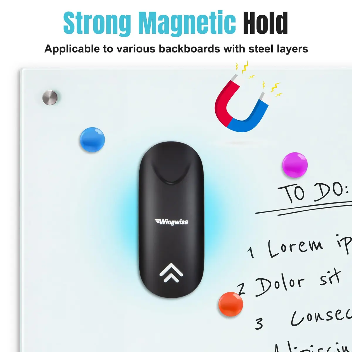 Wingwise Dry Erase Eraser 2-Pack | Magnetic Glass Whiteboard Accessory with Comfortable Grip - view 2