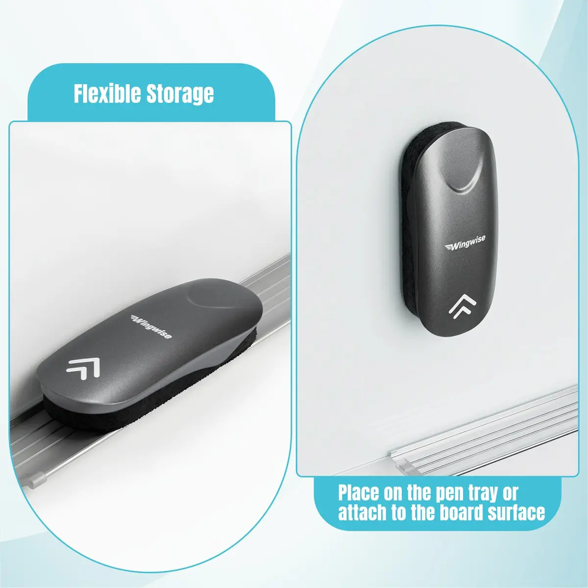 Wingwise Dry Erase Eraser 2-Pack | Magnetic Glass Whiteboard Accessory with Comfortable Grip - view 4