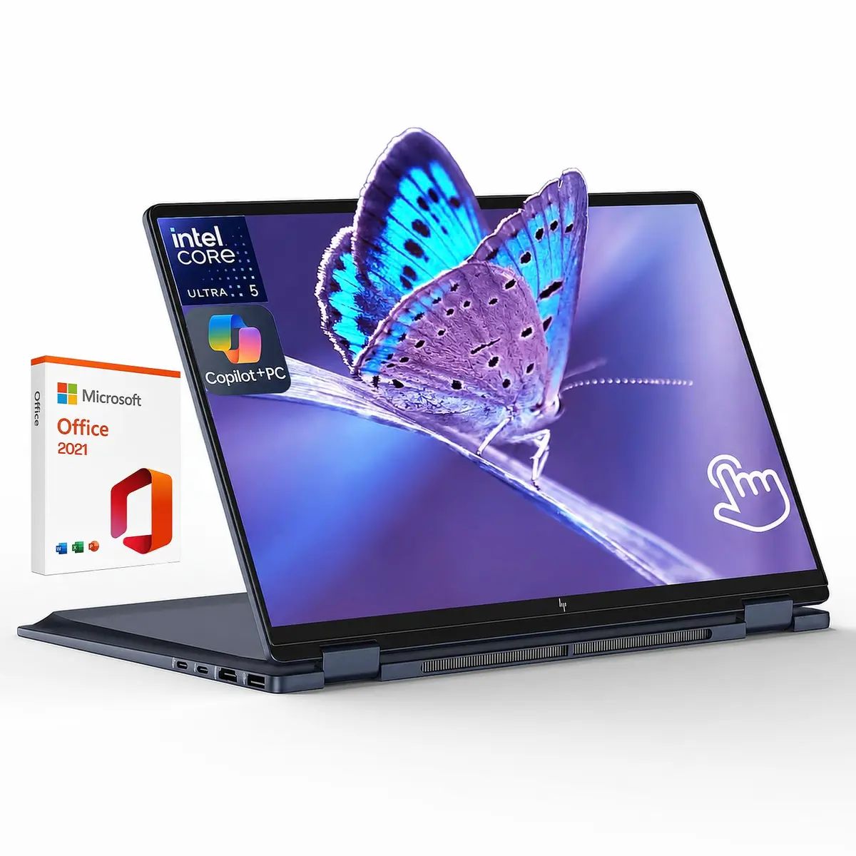 HP OmniBook X Flip 14 2-in-1 Laptop 14" WUXGA IPS, Intel 8-core Ultra 5 226V, 16GB RAM, 512GB SSD, Thunderbolt 4, Windows 11 Pro - main product image