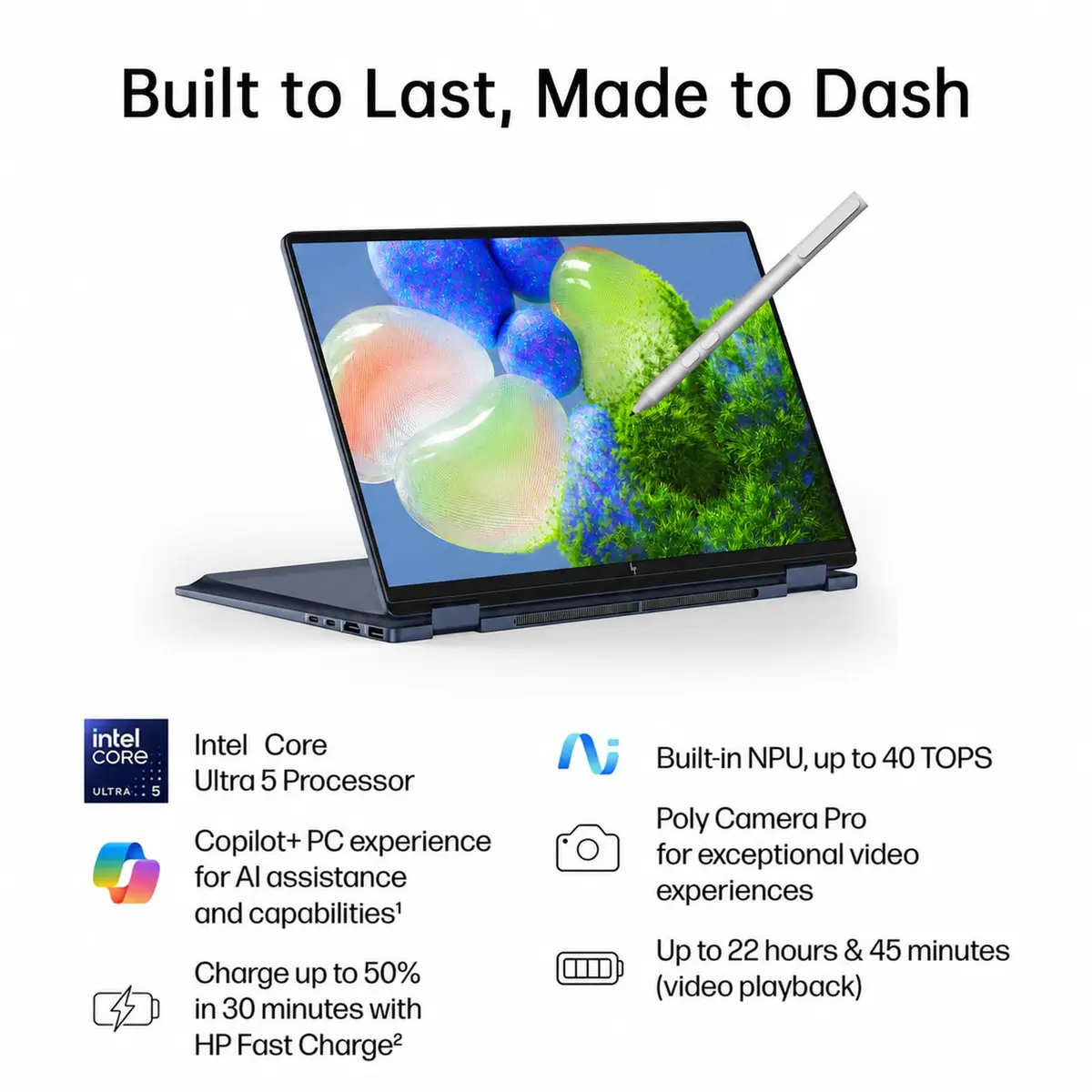 HP OmniBook X Flip 14 2-in-1 Laptop 14" Touchscreen | Intel Ultra 8-core, 16GB RAM, 512GB SSD - view 4