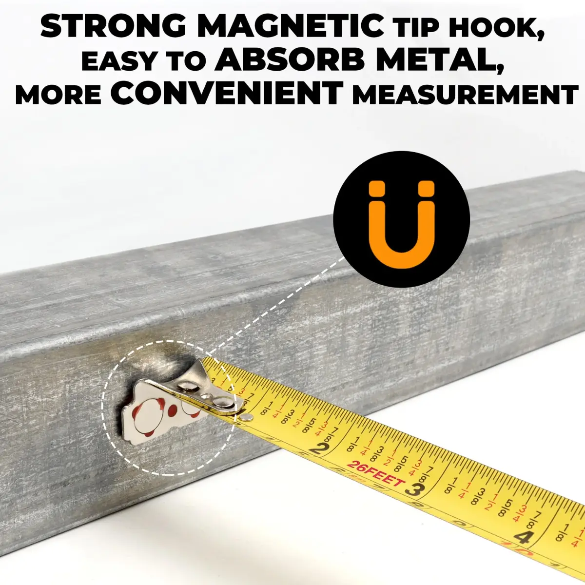 MulWark 26ft (8m) Retractable Tape Measure with Double Secure Blade Lock & Magnetic Hook | Professional Grade for Construction & Woodworking - view 4