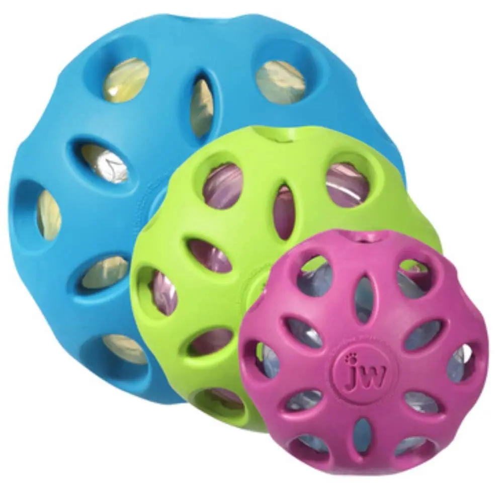 JW Petmate Crackle Heads Crackle Ball Crunchy Noise Chew Toy for Dogs Assorted Colors, Medium 3' Diameter | Durable & Safe Chew Toy - view 7