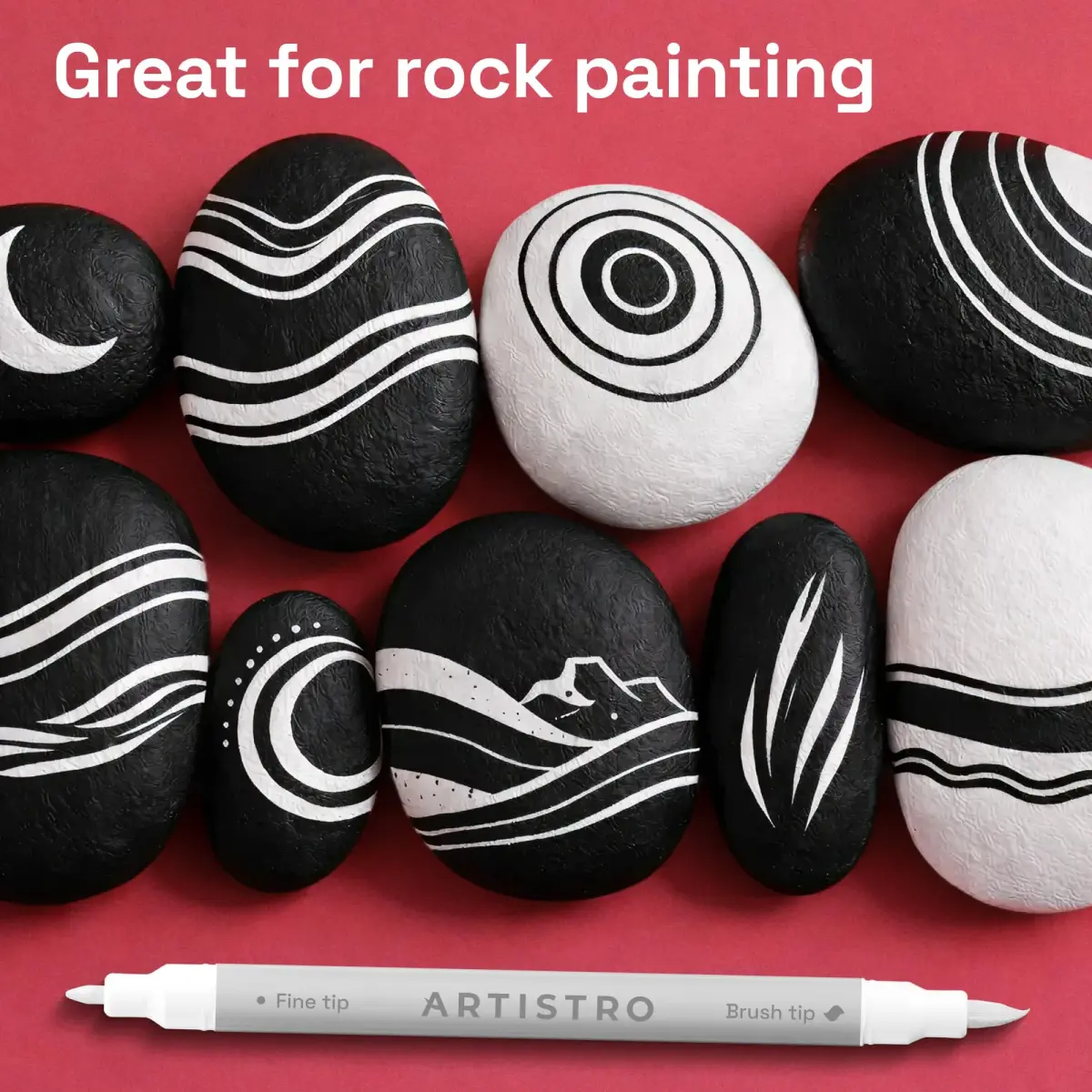 ARTISTRO White Dual-Tip Acrylic Paint Marker Pens (12 Count) | ASTM D-4236 Certified Non-Toxic - view 7
