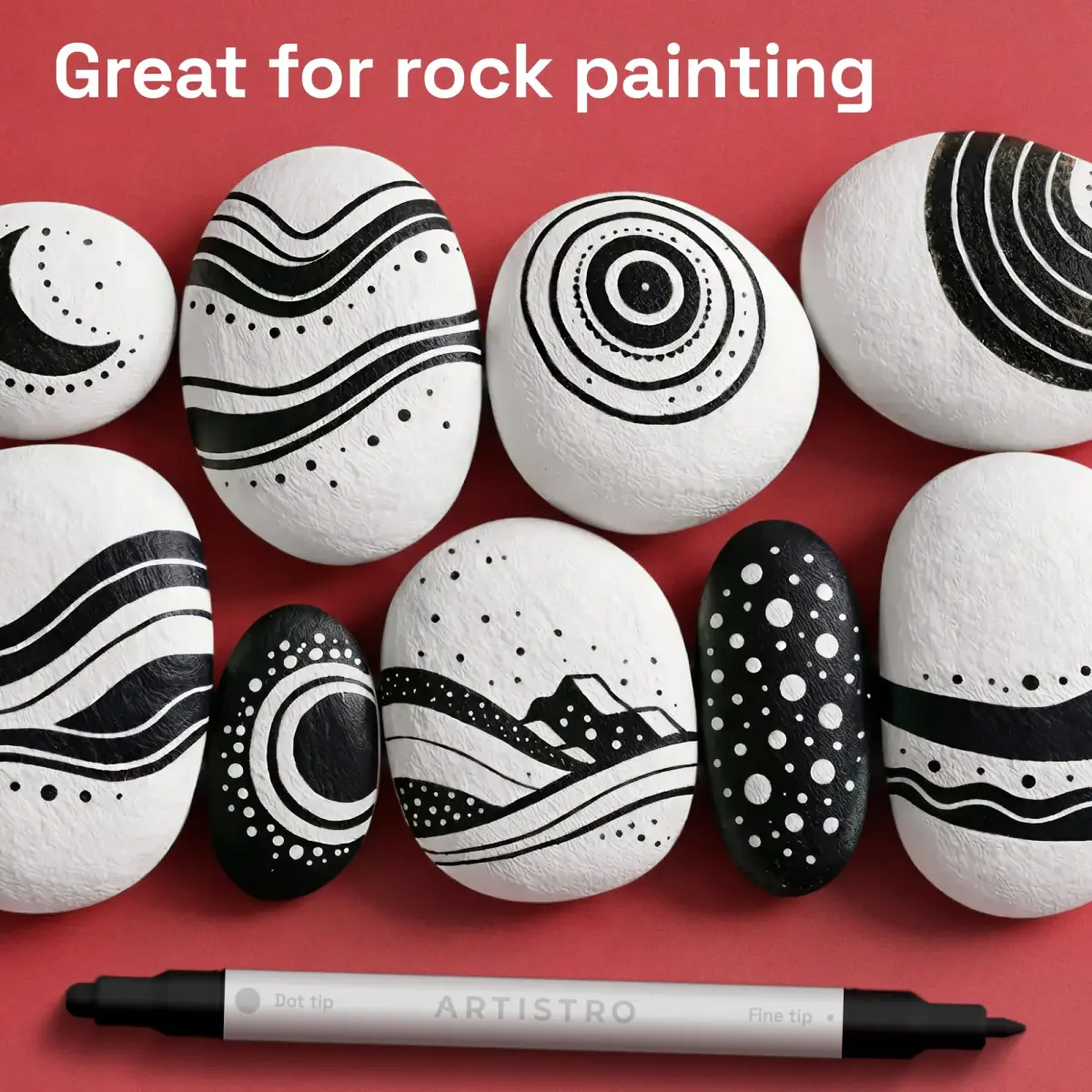 ARTISTRO Dual-Tip Acrylic Paint Markers (12 Black Pens) | Precision Lines & Bold Strokes for Crafts - view 7