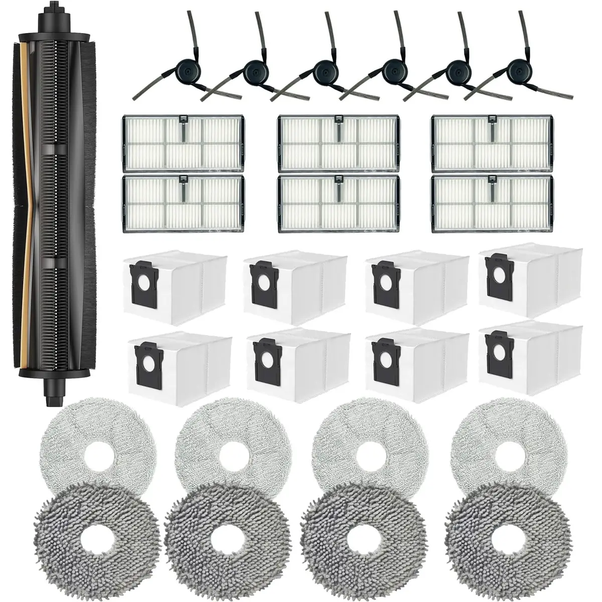 JoyBros TriCut Brush Replacement Parts for Dreame X40 Ultra/L40 Ultra/Gen 2 MOVA P10/P50 Pro Ultra (29-Piece Set) - main product image