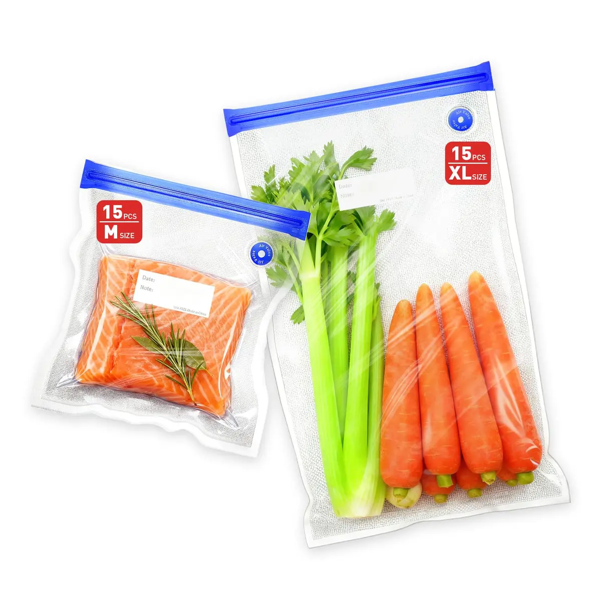 ZABINS 30 Pcs Reusable Vacuum Sealer Bags for Food | Leak-Proof BPA-Free Storage for Sous Vide & Freezer (70-120c) - main product image