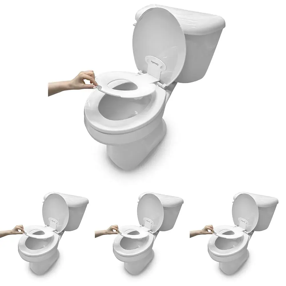 Ingenuity Flip & Sit Potty Seat (White) — 4 Pack | Attaches to Adult Toilet Seat - main product image