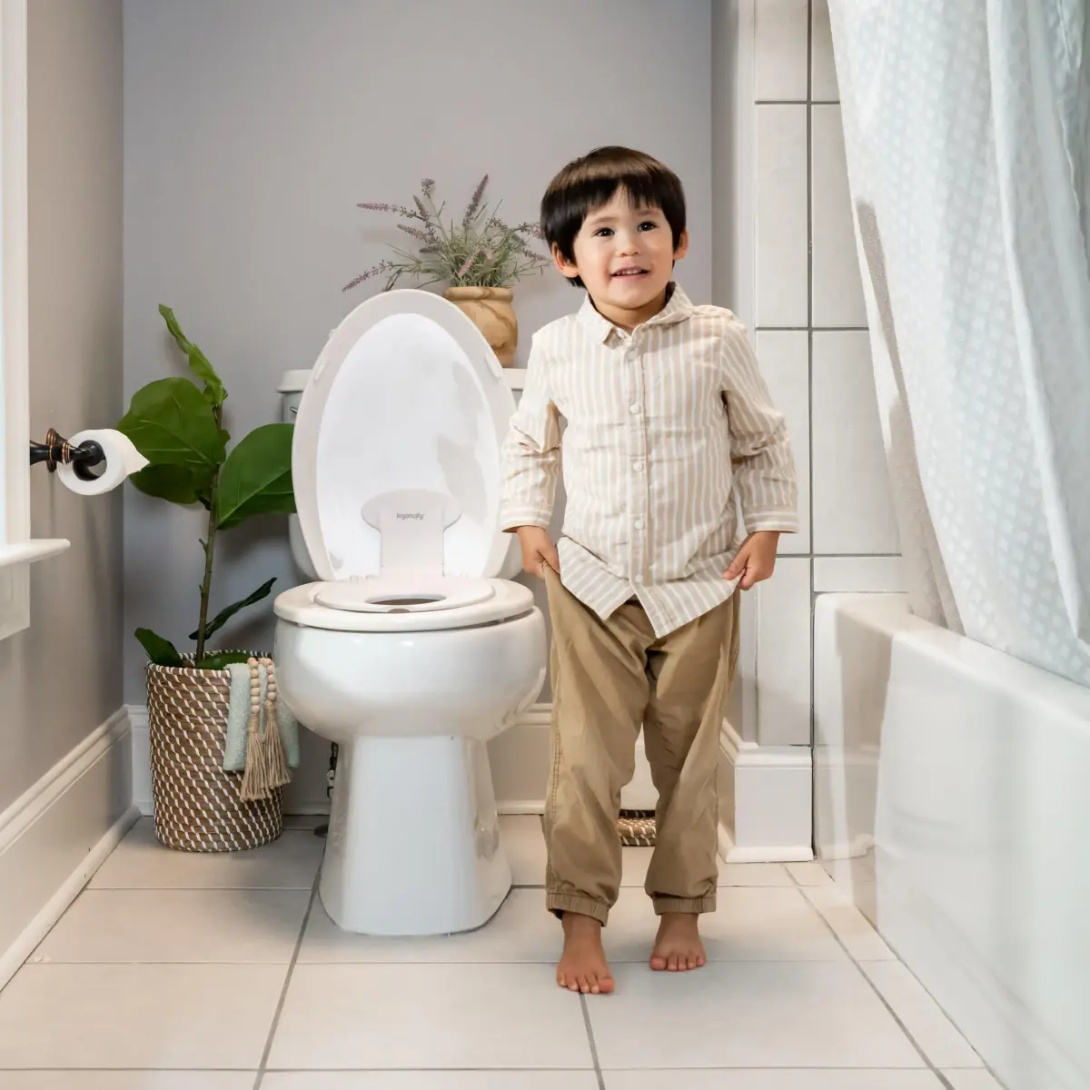 Ingenuity Flip & Sit Potty Seat (White) — 4 Pack | Attaches to Adult Toilet Seat - view 4