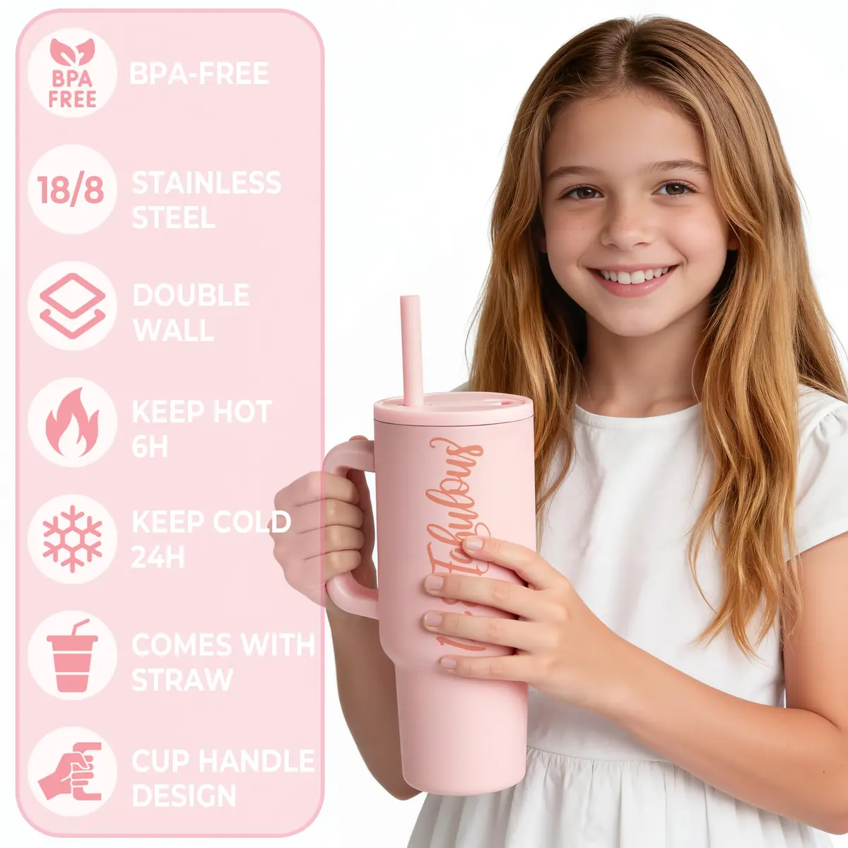 Mirasphere 14th Birthday Gift Set for Girls - 11 Pieces - 24oz Tumbler & Bracelet, Candle, Mirror, Cosmetic Bag, Bath Salts, Poster, Socks, Hair Band, Bobby Pins, Card - view 5