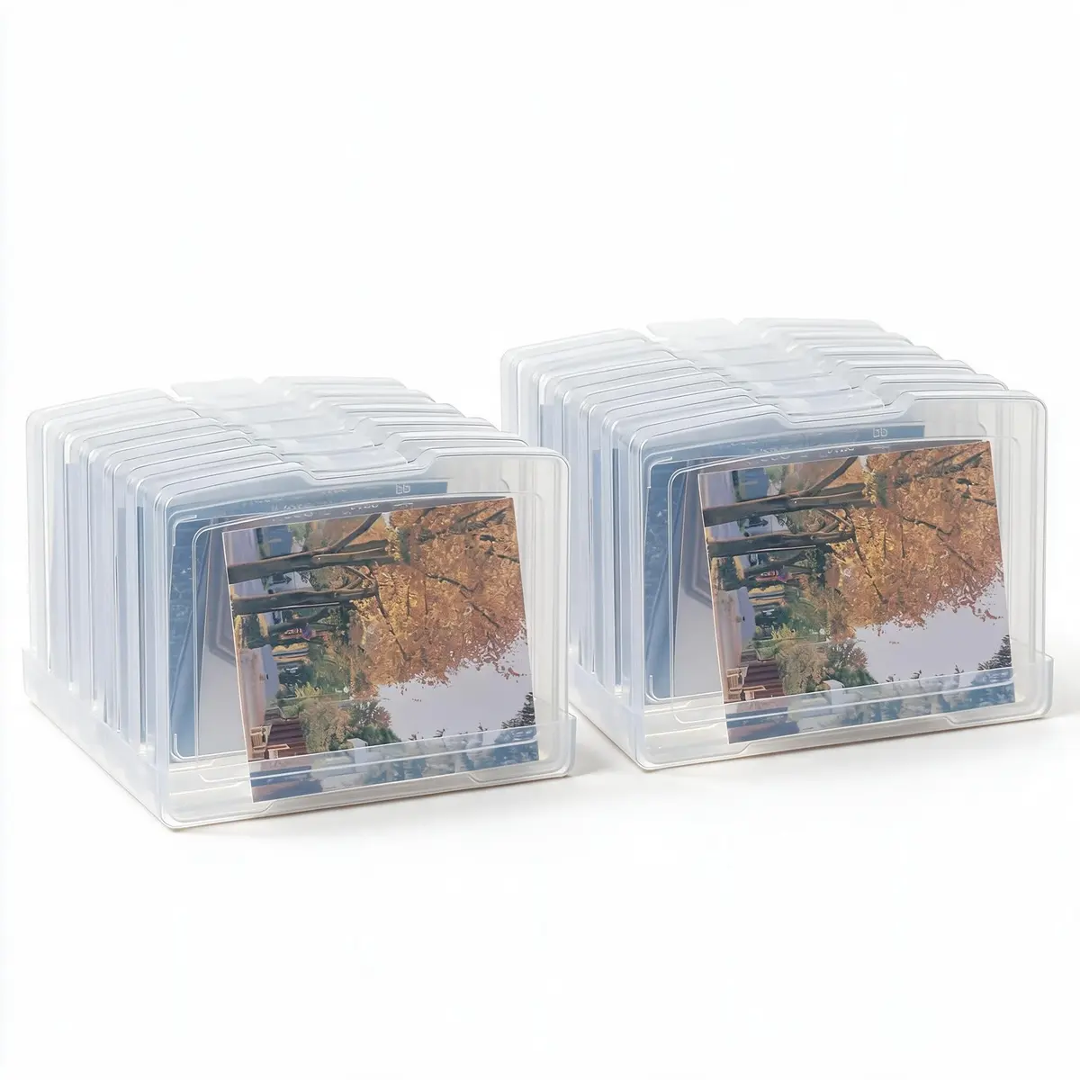 novelinks 6 Pcs 4"x6" Plastic Photo Storage Boxes with Tray | Clear 2Pack for Photos & Crafts - main product image