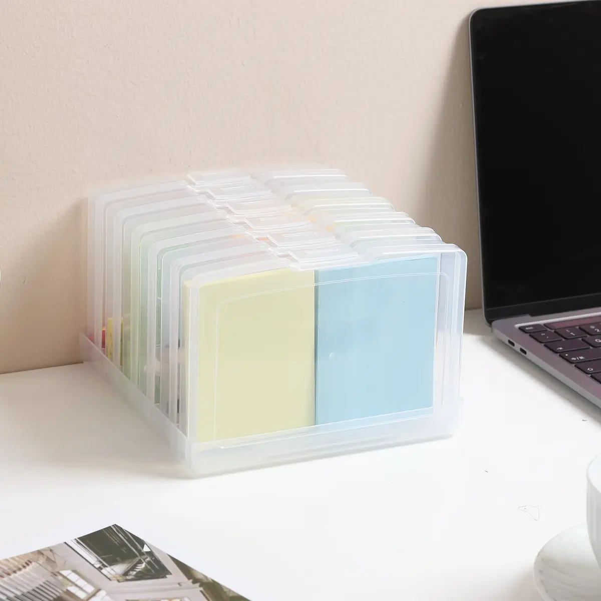 novelinks 6 Pcs 4"x6" Plastic Photo Storage Boxes with Tray | Clear 2Pack for Photos & Crafts - view 6