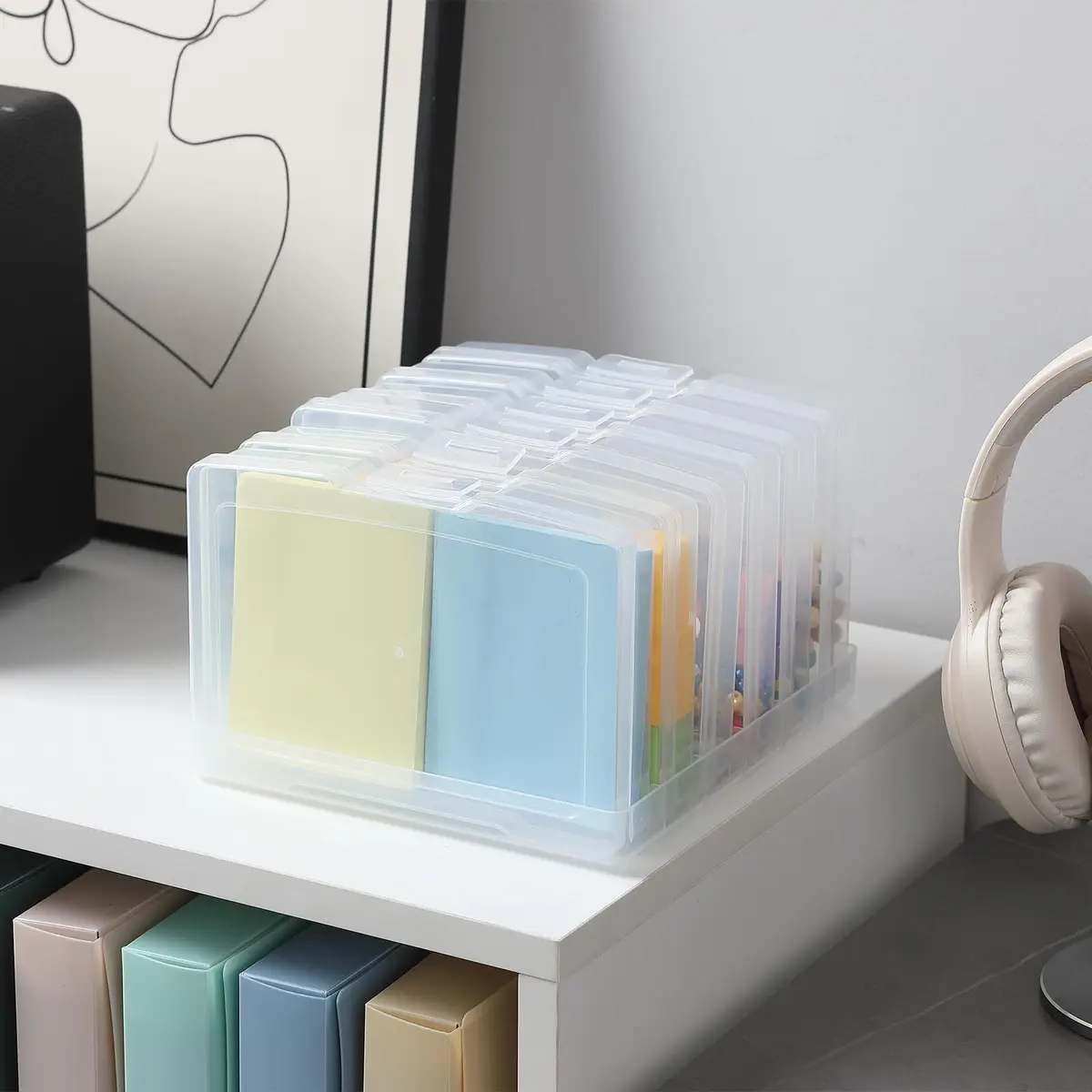 novelinks 6 Pcs 4"x6" Plastic Photo Storage Boxes with Tray | Clear 2Pack for Photos & Crafts - view 7