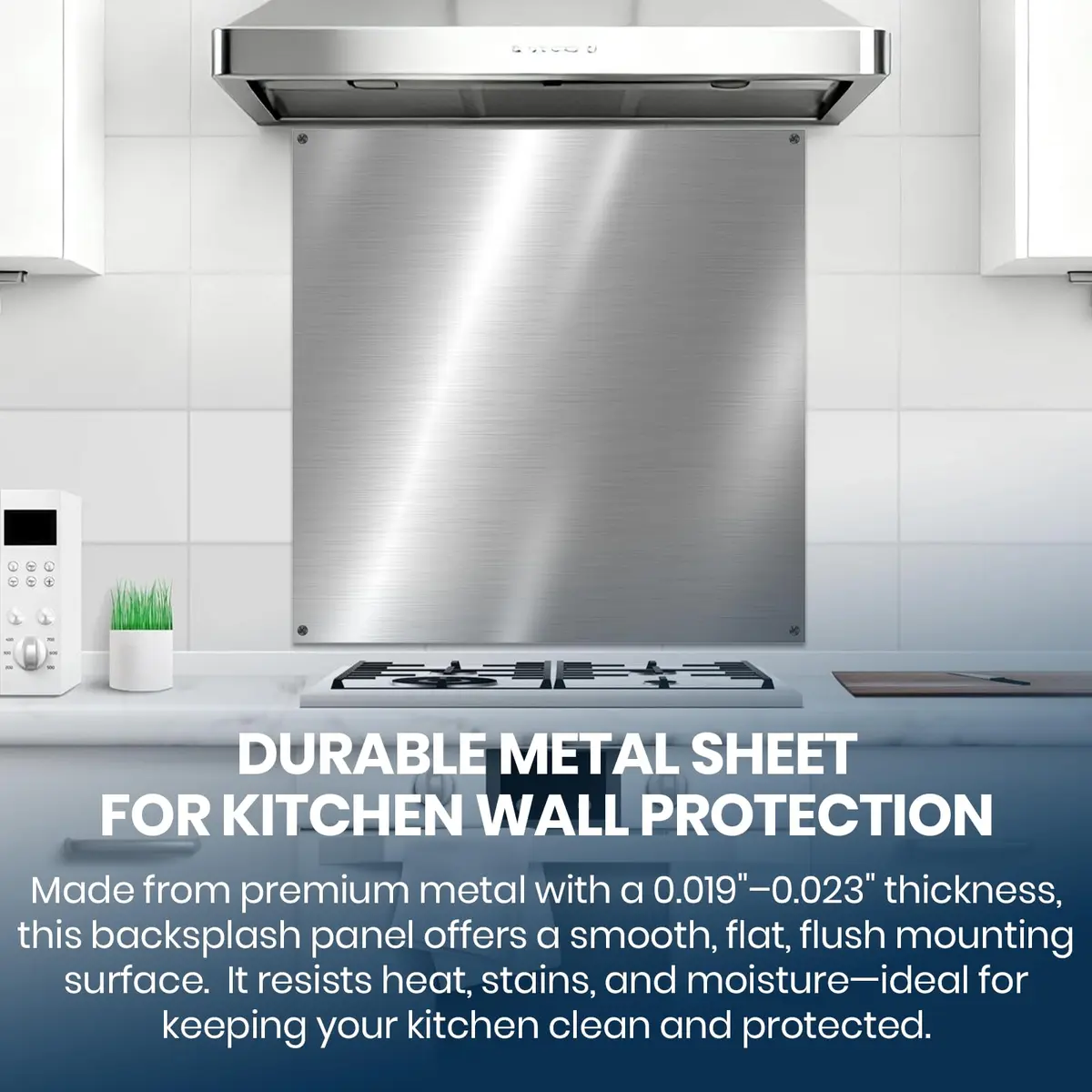 CALPALMY 30" x 30" Metal Backsplash Panel | Heat-Resistant Stove Splatter Guard for Cooking Range - view 4